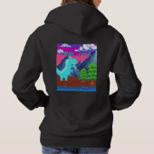 Funny Pixel Gamer Pixelated- Dinosaur Illustration Hoodie (Rückseite)