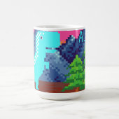 Funny Pixel Gamer Pixelated- Dinosaur Illustration Kaffeetasse (Mittel)