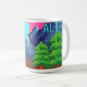 Funny Pixel Gamer Pixelated- Dinosaur Illustration Kaffeetasse (VorderseiteRechts)