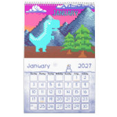 Funny Pixel Gamer Pixelated- Dinosaur Illustration Kalender (Jan 2027)
