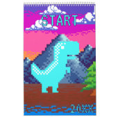 Funny Pixel Gamer Pixelated- Dinosaur Illustration Kalender (Titelbild)