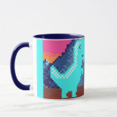Funny Pixel Gamer Pixelated- Dinosaur Illustration Tasse (Links)