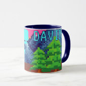 Funny Pixel Gamer Pixelated- Dinosaur Illustration Tasse (VorderseiteRechts)