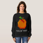 Funny Pixel Peach - Retro 8 - Bit Arcade Gamer Fee Sweatshirt (Vorne ganz)