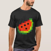 Funny Pixel Watermelon - Retro 8 - Bit Arcade Game T-Shirt (Vorderseite)
