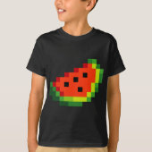 Funny Pixel Watermelon - Retro 8 - Bit Arcade Game T-Shirt (Vorderseite)