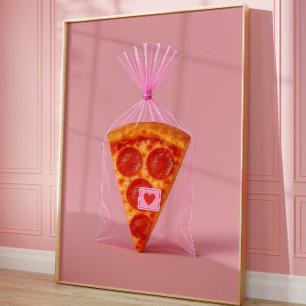 Funny Pizza Art Print, Kitchenästhetische Wand Poster