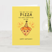 Funny Pizza Birthday wünschte Card Feiertagskarte (Vorderseite)