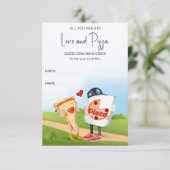 Funny Pizza Brautparty Begleitkarte (Stehend Vorderseite)