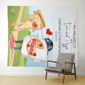 Funny Pizza Brautparty Hintergrund Wandteppich (Beispiel (Horizontal))