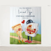 Funny Pizza Brautparty Hintergrund Wandteppich (Vorderseite)