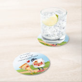 Funny Pizza Brautparty Runder Pappuntersetzer (Vor Ort)