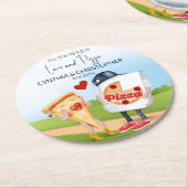 Funny Pizza Brautparty Runder Pappuntersetzer (Angewinkelt)