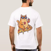 Funny Pizza Cat ,Just a Cat Who Loves Pizza T-Shirt (Rückseite)