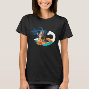 Funny Pizza Cat Surfspass Surfen Kitty T-Shirt