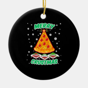 Funny Pizza Christmas Keramik Ornament