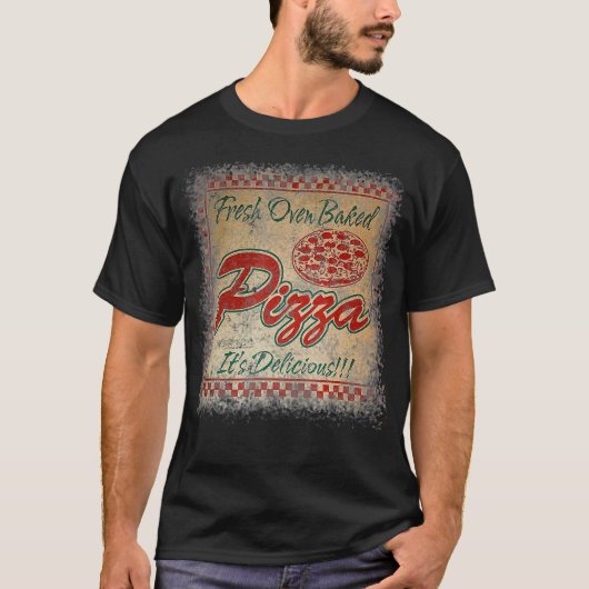 Funny Pizza Delivery Box Vintages Grafisches Shirt (Vorderseite)