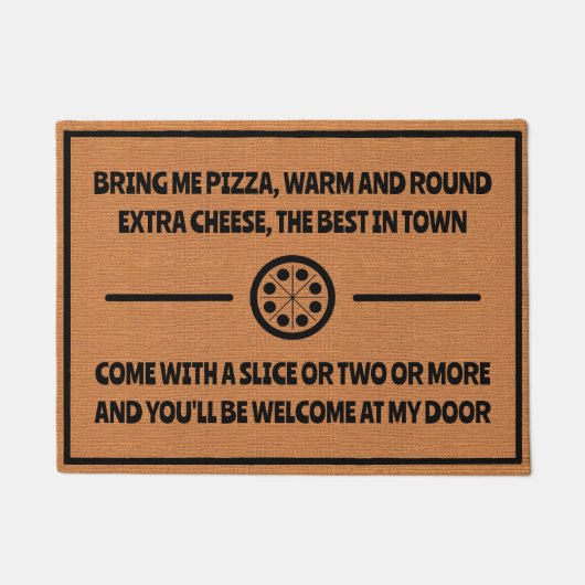 Funny Pizza Delivery Spaß Rustikal Minimalistisch Fußmatte (Vorderseite)