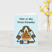 Funny Pizza Food Pyramid Card Karte (Gelbe Blume)