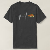 Funny Pizza Heartbeat T-Shirt Funny Pizza Lovers F (Design vorne)