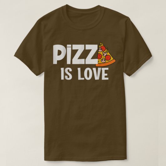 Funny Pizza ist Liebe Slice of Heaven T - Shirt (Design vorne)