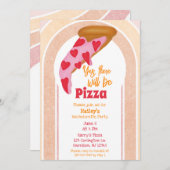 Funny Pizza Junggeselinnen-Abschied Einladung (Vorne/Hinten)