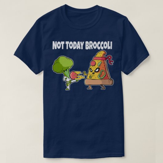 Funny Pizza Kawaii Karate Fighting Broccoli Funny  T-Shirt (Design vorne)