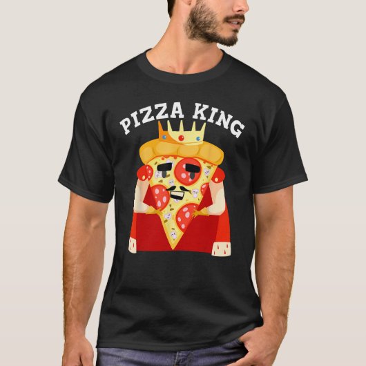 Funny Pizza King Gabe Coole Pizza Lover Kids Men F T-Shirt (Vorderseite)