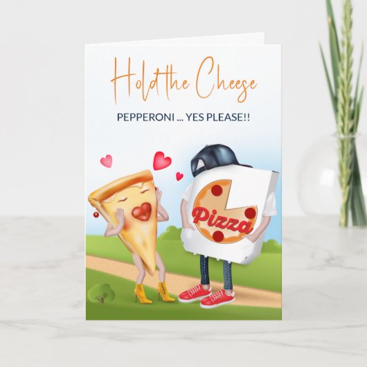 Funny Pizza Liebe Card Karte (Vorderseite)