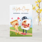 Funny Pizza Liebe Card Karte (Gelbe Blume)
