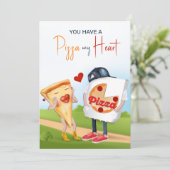 Funny Pizza Liebe Card Karte (Stehend Vorderseite)