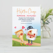 Funny Pizza Liebe Dankeskarte (Stehend Vorderseite)