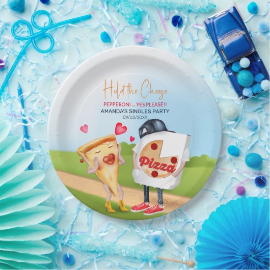 Funny Pizza Liebe Pappteller (Party)