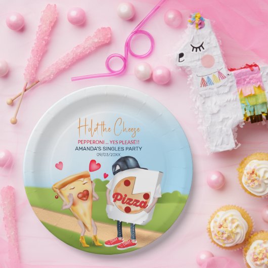 Funny Pizza Liebe Pappteller (Party)