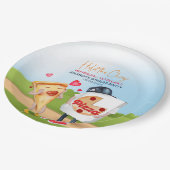 Funny Pizza Liebe Pappteller (Schrägansicht)