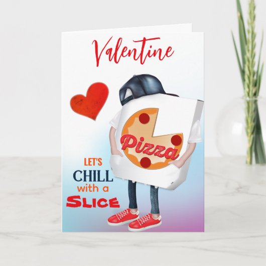 Funny Pizza Liebe Valentine Karte (Vorderseite)