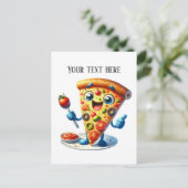 Funny Pizza Liebhaber fügen Text Postkarte (Stehend Vorderseite)