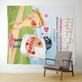 Funny Pizza Love Backdrop Wandteppich (Beispiel (Horizontal))