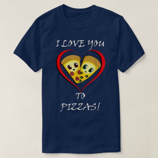 Funny Pizza Lover Hearts T-Shirt (Design vorne)