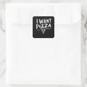 Funny Pizza Lover Zitat Quadratischer Aufkleber
