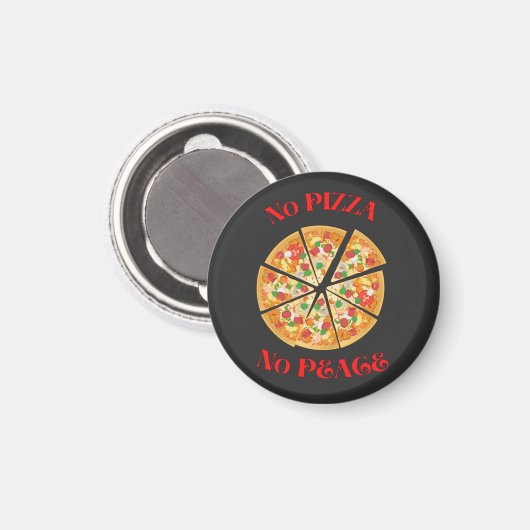 Funny Pizza Lovers Magnet (Vorderseite/Rückseite)