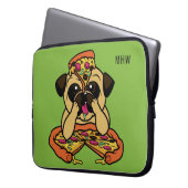 Funny Pizza Mops kundenspezifische Laptop-Ärmel Laptopschutzhülle (Vorderseite Links)