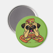 Funny Pizza Mops Magnet (Vorderseite/Rückseite)