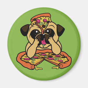 Funny Pizza Mops Magnet