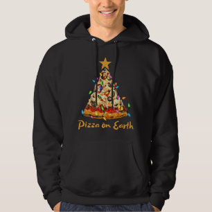 Funny Pizza on Earth Slice Weihnachtsbaum mit Lig Hoodie