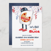 Funny Pizza Party Einladung (Vorne/Hinten)