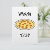 Funny Pizza Party Einladung (Stehend Vorderseite)