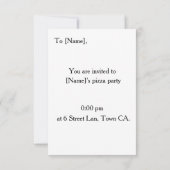 Funny Pizza Party Einladung (Rückseite)