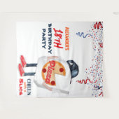 Funny Pizza Party Hintergrund Wandteppich (Vorderseite (Horizontal))