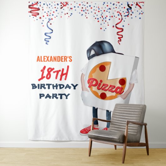 Funny Pizza Party Hintergrund Wandteppich (Beispiel)